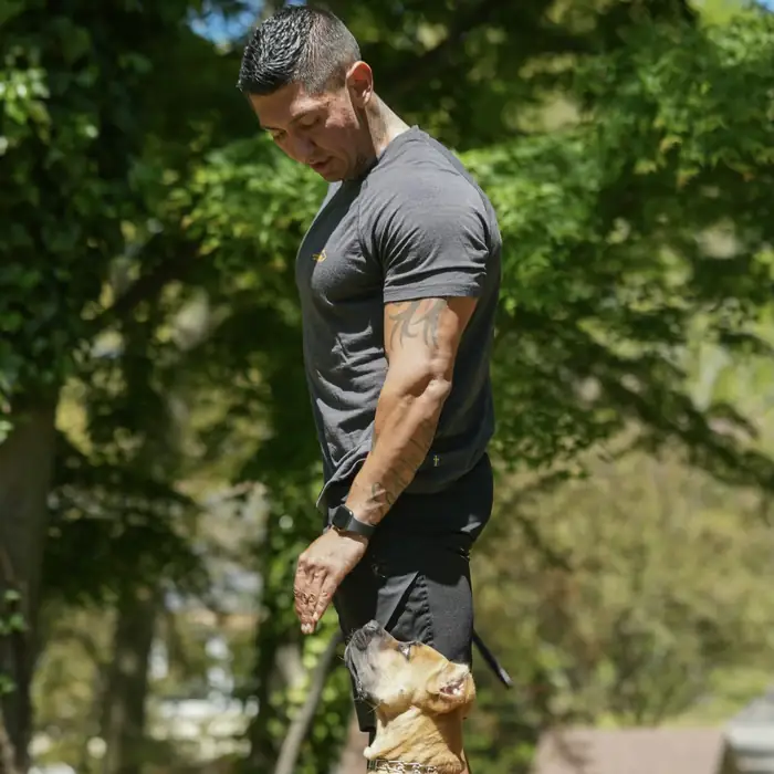 Mike Leal training a dog